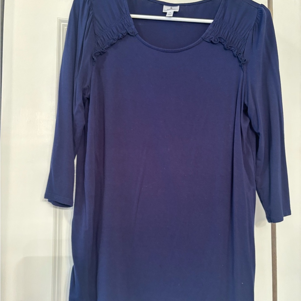 Dress Barn Women's Long Sleeve Top in Deep Blue